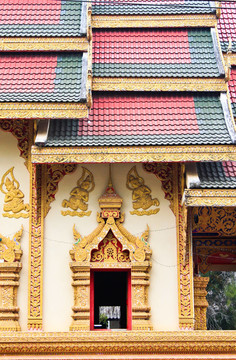 泰國(guó)寺廟古金雕刻窗