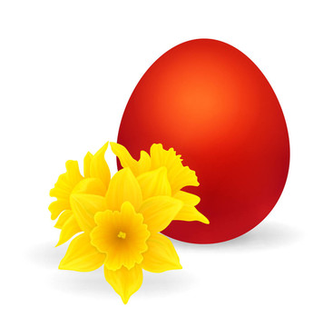 復(fù)活節(jié)彩蛋和水仙花