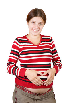 懷著心的孕婦