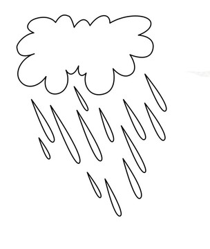 白色背景上的雨剪影
