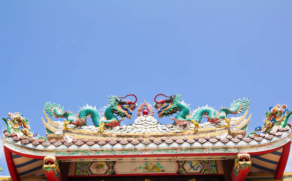 在中國寺廟的龍