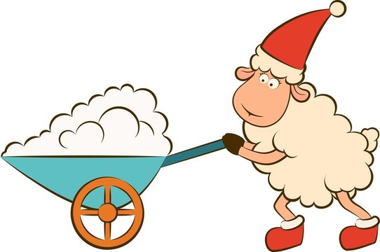 卡通搞笑Santa Claus sheep。