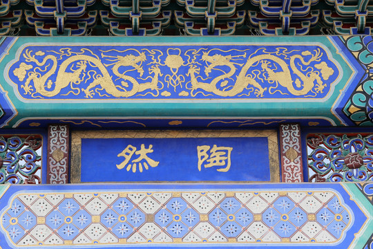 古代園林龍形圖案背景