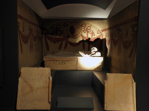 古代伊特魯里亞藝術。石棺的丘西；托斯卡納。