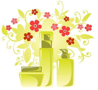 化妝品和鮮花