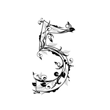 數(shù)字字母；樹葉