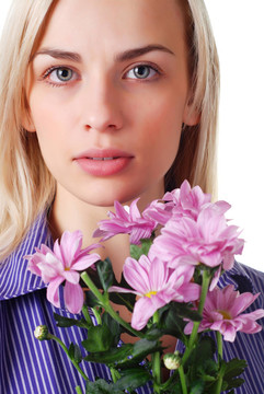 女人和花束