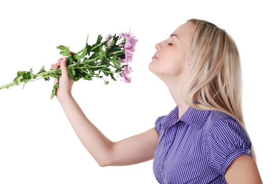 女人和花束