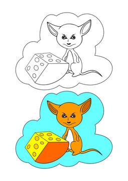 著色圖片。鼠標(biāo)。