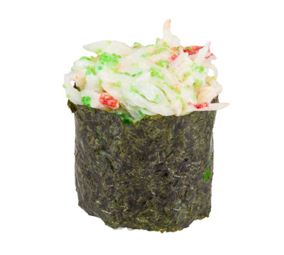 蟹與蟹蝦壽司醬白色隔離B片