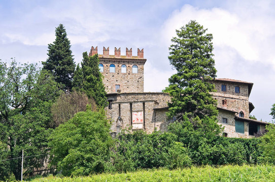 城堡蒙泰基亞羅。里韋爾加羅。Emilia Romagna。意大利.