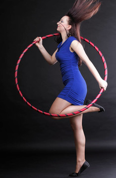 舞箍美女在藍色