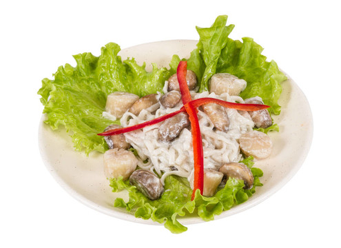 受歡迎的日本菜；干貝和蘑菇
