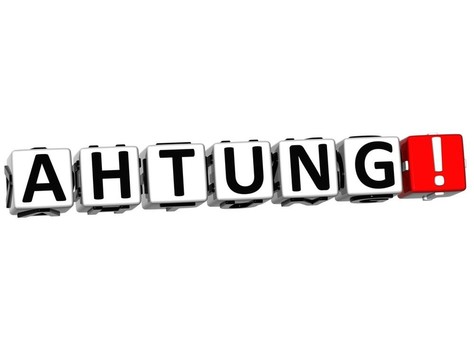 3d ahtung塊文字在白色背景