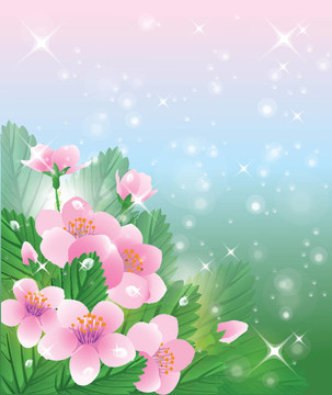 春季背景與櫻花