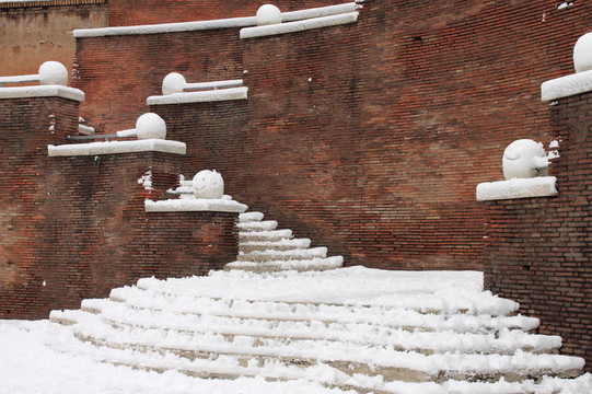 樓梯上的冬天雪
