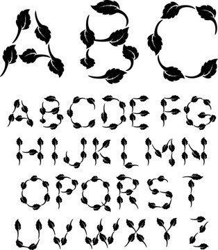 黑白字體字母