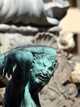 Bartolomeo Ammannati的海神噴泉；在市政廣場；佛羅倫薩；意大利
