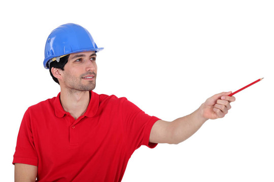 用鉛筆指著建筑師