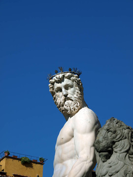 Bartolomeo Ammannati的海神噴泉；在市政廣場；佛羅倫薩；意大利