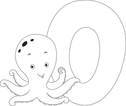 著色頁(yè)的章魚(yú)