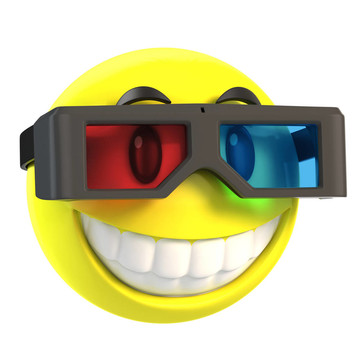 他戴著3D眼鏡