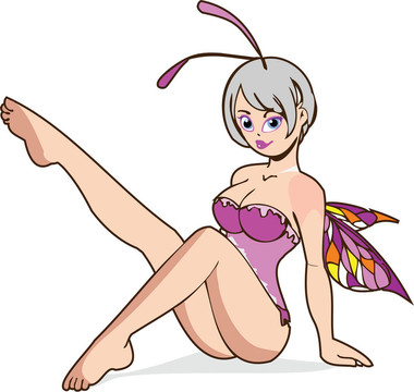 可愛粉色插畫
