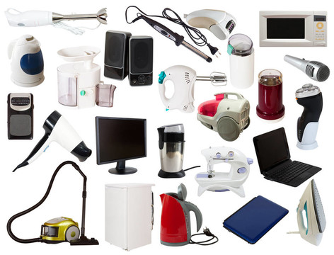 家用電器。白色背景孤立