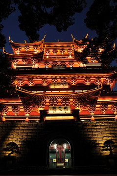 杭州吳山城隍閣夜景