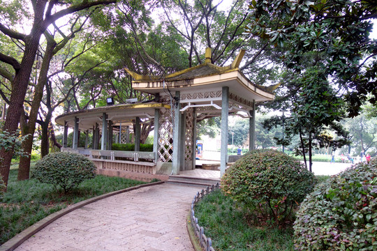 重慶枇杷山公園 涼亭 長廊