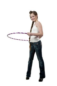 女孩與Hula Hoop