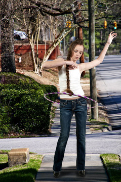 女孩與Hula Hoop