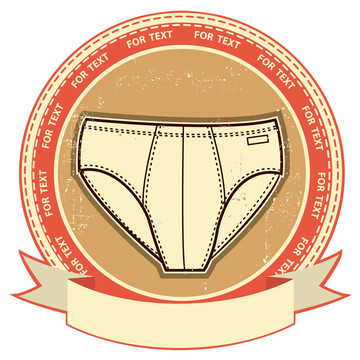 男士?jī)?nèi)衣的標(biāo)簽設(shè)置垃圾紙衣服。背景