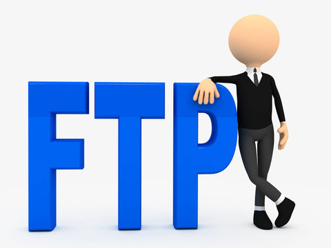 三維人近信FTP在白色背景