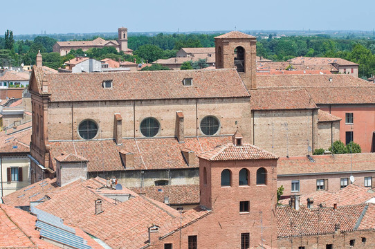 Ferrara的全景。Emilia Romagna。意大利.