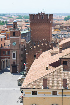 Ferrara的全景。Emilia Romagna。意大利.