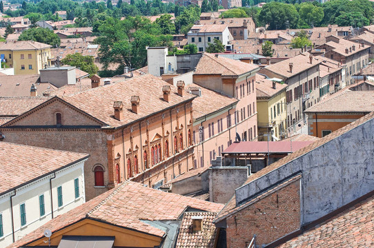 Ferrara的全景。Emilia Romagna。意大利.