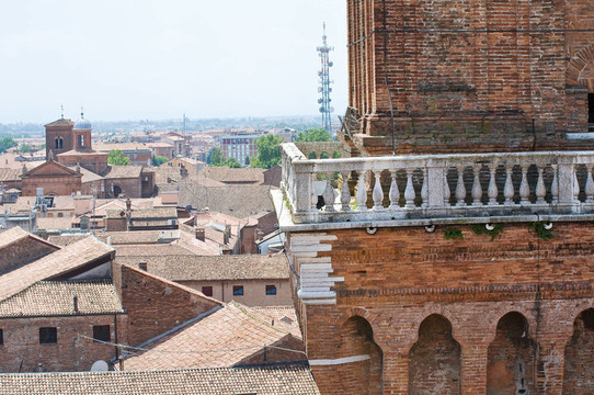 Ferrara的全景。Emilia Romagna。意大利.