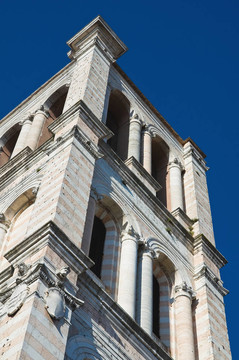 圣喬治大教堂的鐘樓。Ferrara。Emilia Romagna。意大利.