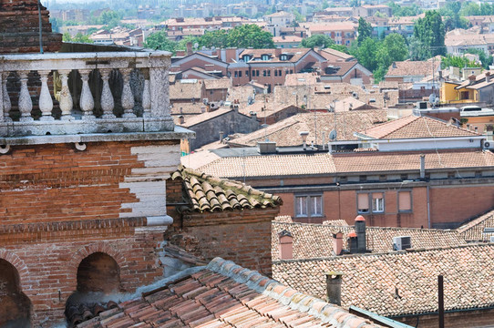 Ferrara的全景。Emilia Romagna。意大利.