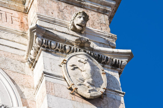 圣喬治大教堂的鐘樓。Ferrara。Emilia Romagna。意大利.
