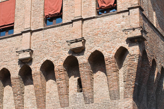 埃斯騰斯城堡。Ferrara。Emilia Romagna。意大利.