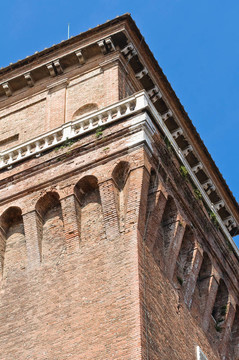 埃斯騰斯城堡。Ferrara。Emilia Romagna。意大利.