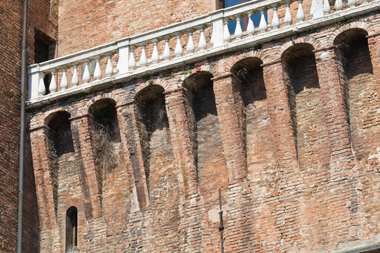 埃斯騰斯城堡。Ferrara。Emilia Romagna。意大利.