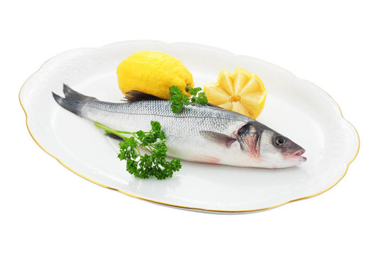 新鮮的鱸魚(yú)