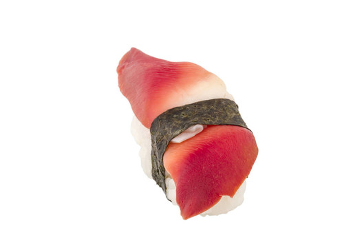 Hokkigai Mollusc sushi在白色背景