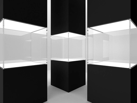 三黑色柱展柜