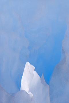 冰川上的白色冰峰