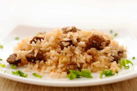 一個用肉美味的飯