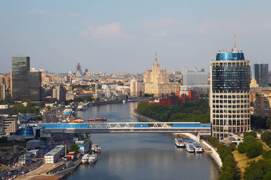 莫斯科國際商務中心商業(yè)步行橋；全景圖；上海市；俄羅斯；國際商務中心